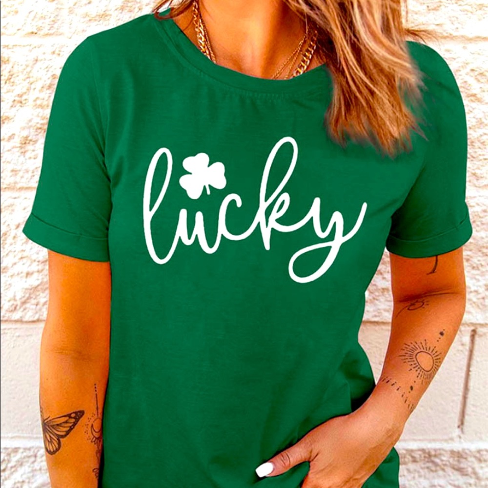 At patty’s day tee shirt emerald green